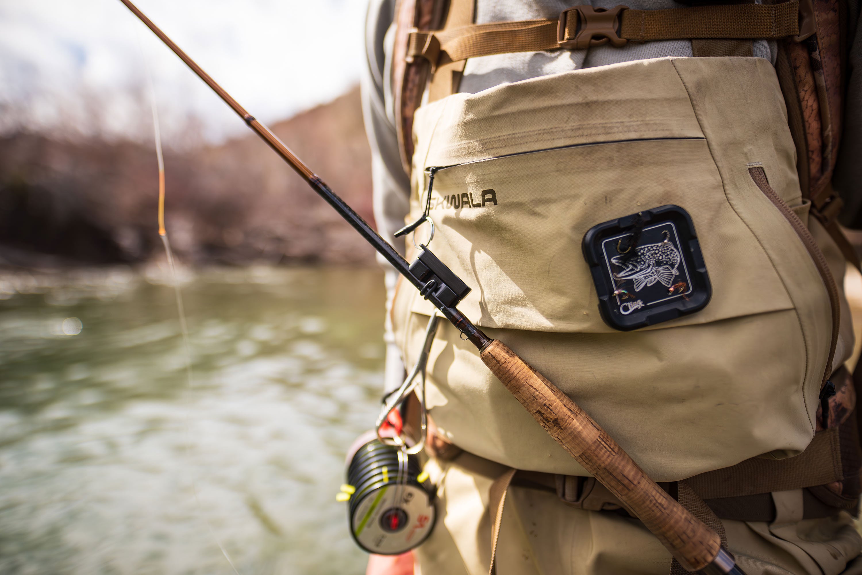cling fishing products mag grab od rack in use